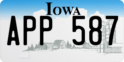 IA license plate APP587