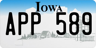 IA license plate APP589