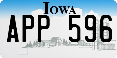 IA license plate APP596