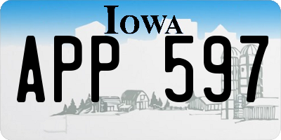 IA license plate APP597