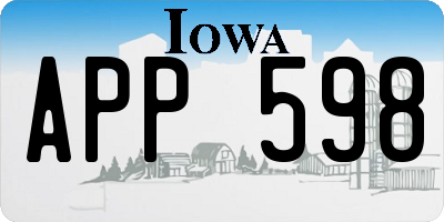IA license plate APP598