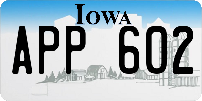 IA license plate APP602