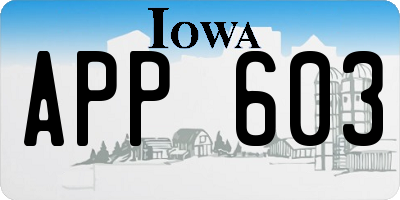 IA license plate APP603