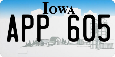 IA license plate APP605