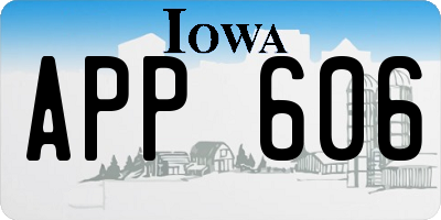 IA license plate APP606
