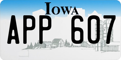 IA license plate APP607
