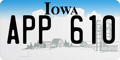 IA license plate APP610