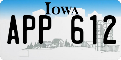 IA license plate APP612