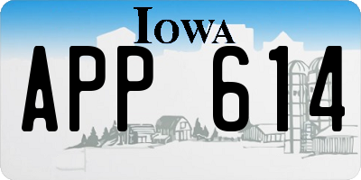 IA license plate APP614