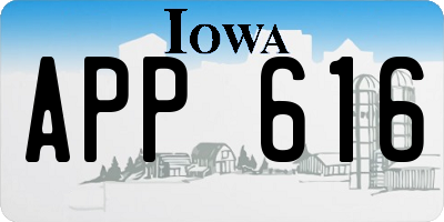 IA license plate APP616