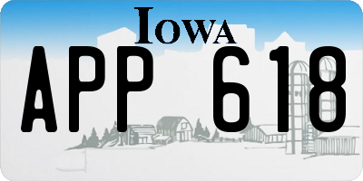 IA license plate APP618