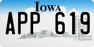IA license plate APP619