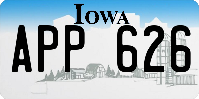 IA license plate APP626