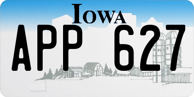 IA license plate APP627