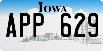 IA license plate APP629