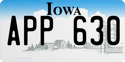 IA license plate APP630