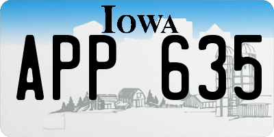 IA license plate APP635