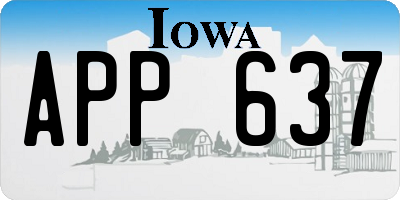 IA license plate APP637