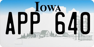 IA license plate APP640