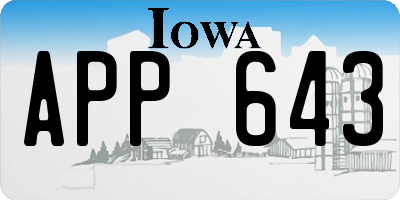 IA license plate APP643