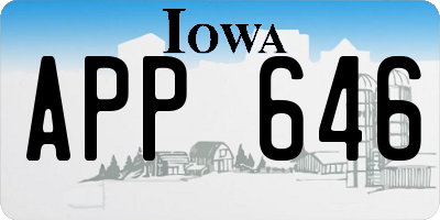 IA license plate APP646