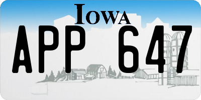 IA license plate APP647