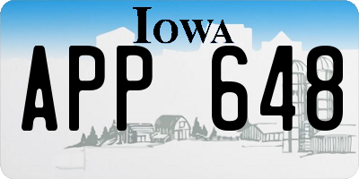 IA license plate APP648