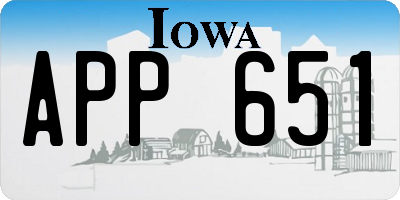 IA license plate APP651