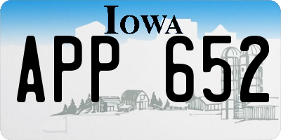 IA license plate APP652