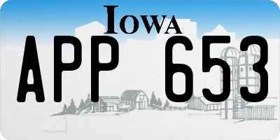 IA license plate APP653