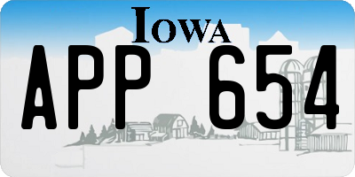IA license plate APP654