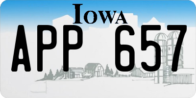 IA license plate APP657