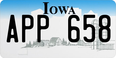 IA license plate APP658