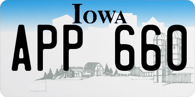 IA license plate APP660