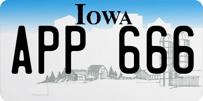 IA license plate APP666