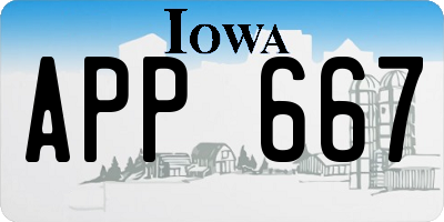 IA license plate APP667