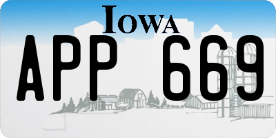 IA license plate APP669