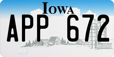 IA license plate APP672