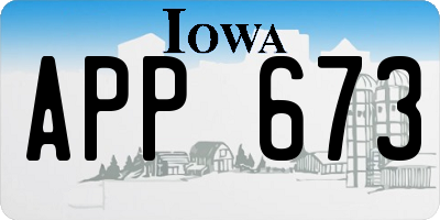 IA license plate APP673