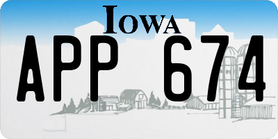 IA license plate APP674