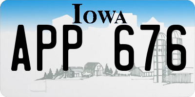 IA license plate APP676