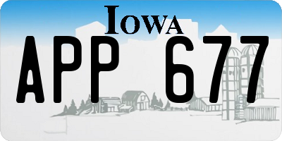 IA license plate APP677