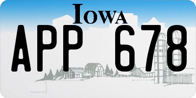 IA license plate APP678