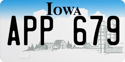 IA license plate APP679