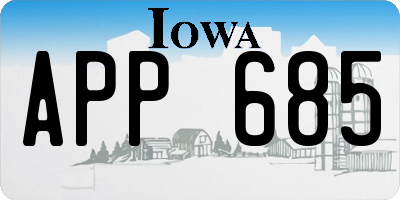 IA license plate APP685