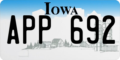 IA license plate APP692
