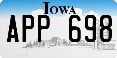 IA license plate APP698