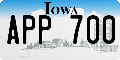 IA license plate APP700