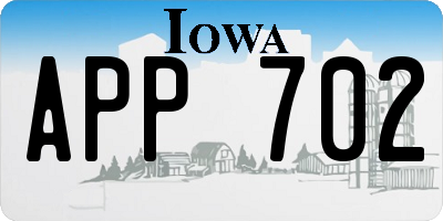 IA license plate APP702