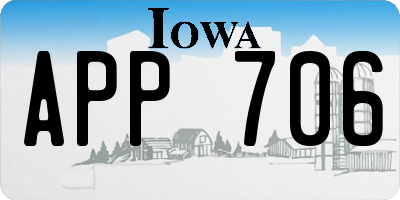 IA license plate APP706